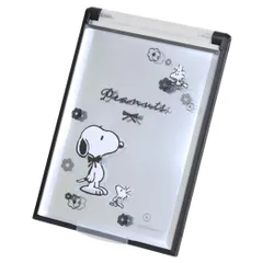 【メール便】スヌーピー 手鏡 カードミラーS monochrome flower ピーナッツ カミオジャパン コンパクトミラー キャラクター グッズ のサムネイル