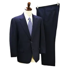 Kilgour French & Stanbury 2つボタン シングルスーツ 袖口3つボタン BB5 L ダークネイビー ワンタック 春秋 合物 6NA037 【送料無料】【中古】【メンズビジネス】202601