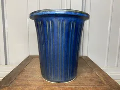 植木鉢　蘭鉢　青　釉　胡蝶蘭　観葉植物　多肉植物　山野草　草花　花　雑木　盆栽　寄せ植え　陶器鉢　園芸　ガーデニング　鉢　盆栽鉢