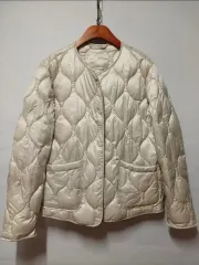 アイボリー キルティング ダウン ジャケット
