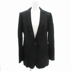 インディヴィ INDIVI テーラードジャケット ブレザー シングル センターベント 総裏地 38 黒 ブラック /GV