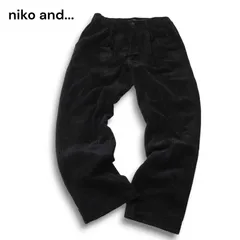 niko and... ニコアンド 通年 コーデュロイ★ タック入り ワイド スラックス パンツ Sz.3 メンズ 黒
