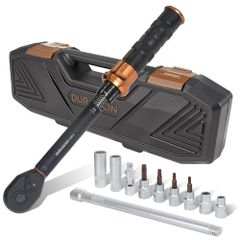 【迅速に発送】3/8インチトルクレンチセット バイク プレセット型 差込角9.5 mm 5-60N.m 11点組 車 エンジン オートバイの整備 高精度 正方向±3％ 逆方向±5％ ダブル目盛り見やすい 左右回転 72ギア 5°送り角 快速着 8be5ded1