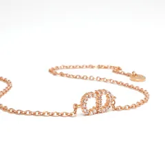 クリスチャンディオール CHRISTIAN DIOR CLAIR D LUNE ブレスレット バングル カフ ピンクゴールド CDロゴ ラインストーン