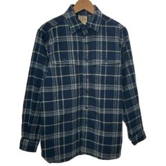 L.L.Bean　ネルシャツ　フランネル　チェックシャツ　長袖　トップス　レギュラーカラー　胸ポケット　アウトドア　古着