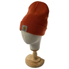 Carhartt　ニット帽　ビーニー　帽子　リブ編み　無地　ワンポイント　アメカジ　グッズ　古着