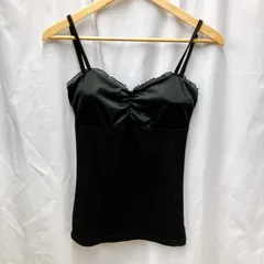 CECIL McBEE セシルマクビー キャミソール サイズM ブラック 黒 ポリエステル混 ギャル系 光沢 レース 古着