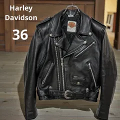 HARLEY-DAVIDSON ダブルライダース レザージャケット 36 S相当 Screamin’ Eagle Club 本革 ブラック ハーレーダビッドソン 正規品 バイカー