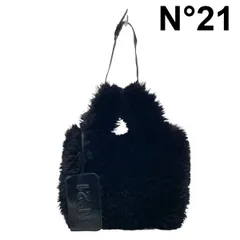ヌメロヴェントゥーノ N°21 キッズ ハンドバッグ ショルダーバッグ トート エコファー ポーチ付き 2WAY 黒 ブラック UNI レディース 6D031