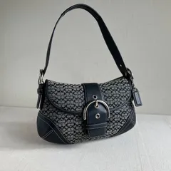 Coach Y2K Black Small Signature Buckle Soho Hobo Shoulder Bag Vintage