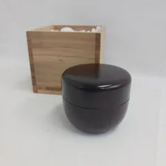 【中古美品】木製　平棗　山中塗？　茶道具　茶入れ (は)