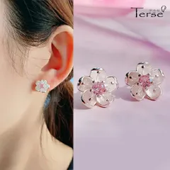 ピアス 桜 さくら フラワー 花 ピンク ジルコニア シルバー 上品 大人可愛い 華やか フェミニン お出かけ デート お呼ばれ パーティー 二次会 フォーマル 入学式 卒業式 入園式 卒園式 セレモニー プレゼント ギフト バレンタイン 送料無料