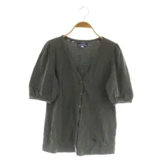 バーバリーブルーレーベル BURBERRY BLUE LABEL カーディガン 五分袖 Vネック カットソー 38 グレー /MY ■OS