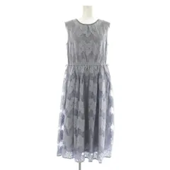 フェルゥ Feroux 花柄 レース ノースリーブ ワンピース ロング 2 サックスブルー /MY ■OS