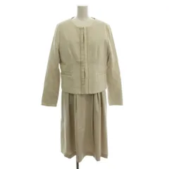 コムサイズム COMME CA ISM セットアップ ジャケット 13 ノースリーブワンピース 11 アイボリー ノーカラー フォーマル セレモニー /JP