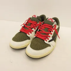 【姫路東店】 中古 NIKE | ナイキ×TRAVIS SCOTT スニーカー AIR JORDAN 1 LOW OG SP REVERSE OLIVE DM7866-200 オリーブ 【126】