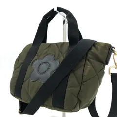 マリークワント 2WAY ショルダーバッグ トートバッグ キルティング カーキ デイジー