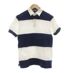 フレッドペリー FRED PERRY ポロシャツ M 袖 鹿の子 ボーダー ロゴ 刺繍 白 ホワイト 紺 ネイビー /AE