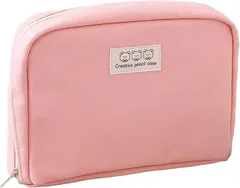 lifactlab. 文具ポーチ ガジェットポーチ ペンケース 筆箱 大容量 おしゃれ 筆入れ ステーショナリーケース 収納ポーチ (ピンク)