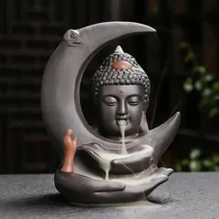 逆流香炉 香炉 月 仏像 お香 線香 仏  風水グッズ 縁起物 贈り物 プレゼント インテリア 玄関 オフィス 高級感 運 開運 商売繁盛 黄金 リラクゼーション 寝室