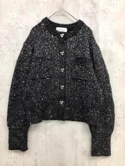 アルページュストーリー　スパンコールニットジャケット　ラメ　ブラック　洗える アルページュストーリー スパンコールニットジャケット ラメ ブラック