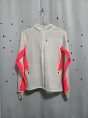 アンダーアーマー 白/蛍光ピンク フード ジップアップ ジャケット XS