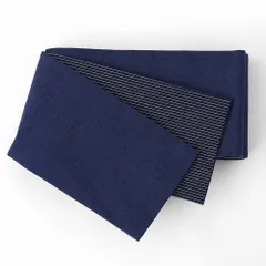 🌟未使用品🌟 リバーシブル 半幅帯 紺✕縞 【M0878】 久留米織 帯単品 BOTAN レディース カジュアル 半巾帯 お太鼓結び リボン パタパタ 日本製 和装小物 かわいい おしゃれ お手入れ簡単 国産 着物好き 着物コーデ 着物生活