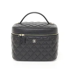 CHANEL シャネル タイムレスクラシック ヴァニティバッグ キャビアスキン AP2573 ブラック マトラッセ 未使用品
