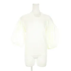 アーバンリサーチ URBAN RESEARCH ITEMS ニット セーター リブ ニットソー モックネック 五分袖 切替 異素材 ドッキング ボリューム袖 F 白 ホワイト /AH3