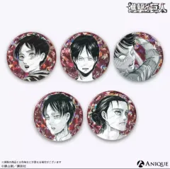 進撃の巨人 エレン 原画 缶バッジ セット ホログラム リヴァイ クージー ギゼ 一番くじ フィギュア