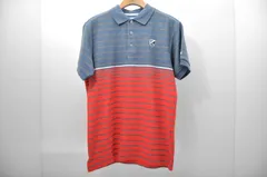 中古 メンズ ジャックバニー Jack Bunny!! 半袖ポロシャツ 5(L) ブルーグレー×赤 ボーダー