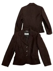 MAX MARA マックスマーラ ブラウン レース パータン 麻 ジャケット S