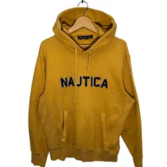 NAUTICA/ノーティカ リバースウィーブ織 パーカー フーディー プルオーバー フロント刺繡 マダガスカル製 Mサイズ イエロー