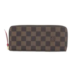 LOUIS VUITTON ルイ・ヴィトン ポルトフォイユ クレマンス 長財布 N60534 レディース ダミエキャンバス レザー エベヌ レッド 中古