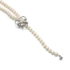 アコヤパールロングネックレス 約6.1mm ラリエットネックレス ホワイト系