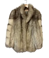 Z1725 SAGAミンク　サガミンク　jindo ファーコート　毛皮　狐　レディース　ベージュ　サイズ9