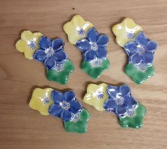 未使用保管品✨京焼 清水焼 紫泉 花あじさい 箸置き 2個✨紫陽花 箸置