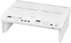 【動作確認済】【中古】汚れあり・本体のみ アイリスオーヤマ 2口IHコンロ スタンド・音声ガイダンス付き IHK-W12SV-W ホワイト系 2020年製