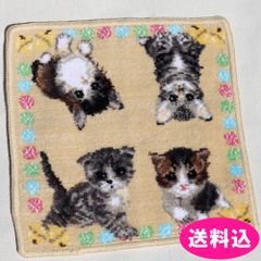 ハンドタオル ハンカチ 八代亜紀 猫 ネコ 絵画 コラボ商品 オリジナル