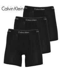 新品 未使用 並行輸入 Calvin Klein カルバンクライン 下着 【3枚セット】ICON COTTON STRETCH メンズ ロング ボクサーパンツ 518883 ブラックWBセット