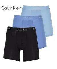 新品 未使用 並行輸入 Calvin Klein カルバンクライン 下着 【3枚セット】ICON COTTON STRETCH メンズ ロング ボクサーパンツ 518883 ブラックブルーマルチセット
