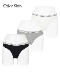 新品 未使用 並行輸入 Calvin Klein カルバンクライン 下着 【3枚セット】ICON MODERN LOGO 3PK レディース Tバック 518886 ブラックグレーマルチセット