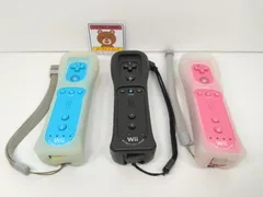 Wii リモコン モーションプラス RVL-036 純正 ブラック ブルー ピンク 3本セット ストラップ・シリコンカバー付 動作確認済 任天堂 0825H