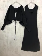 Chico チコ CHZ1021109A0001 リボンリブボレロ+タンクロングワンピースSET セットアップ sizeF/黒 ■■ レディース