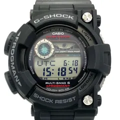 【美品】腕時計 メンズ カシオ ジーショック G-SHOCK フロッグマン GWF-A1000-1JF ダイビング タイドグラフ 200m潜水防水 黒 電波ソーラー デジタル 樹脂ベルト