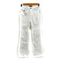 ジーナシス JEANASIS フレアパンツ カラーパンツ ロング丈 無地 M 白 ホワイト /SY28