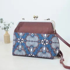 アール・ヌーヴォー調 ショルダーバッグ<ブラウン>がま口バッグ がま口 鞄 斜め掛け 肩掛け ボタニカル プレゼント ギフト