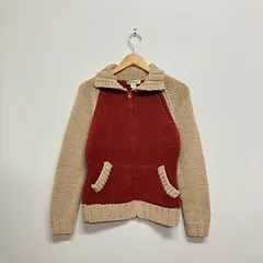 90s Eddie Bauer セーター カーディガン ジップアップ コットン カウチン
