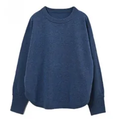 akane クルーネック ニット セーター レディース ウール 秋 冬 春 オフィス おしゃれ 60代 50代 トップス 長袖 プルオーバー きれいめ ラウンドヘム ネイビー