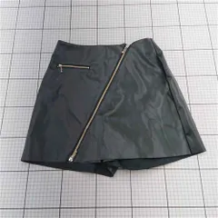 ◇ Θ ジーナシス JEANASIS 合成皮革 ラップ風ショートパンツ ブラック系 レディース M E  【1512190006452】